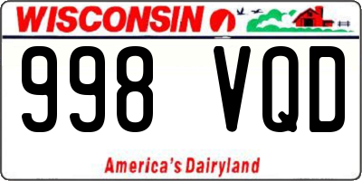WI license plate 998VQD
