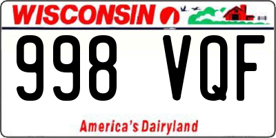WI license plate 998VQF