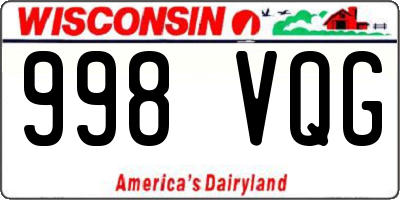 WI license plate 998VQG