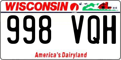 WI license plate 998VQH