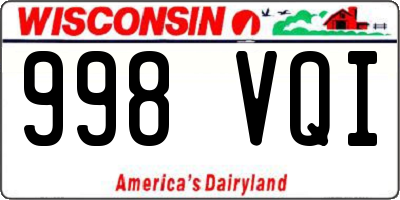 WI license plate 998VQI