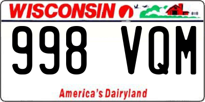 WI license plate 998VQM