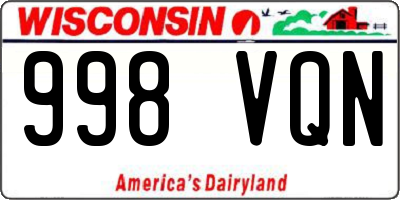 WI license plate 998VQN