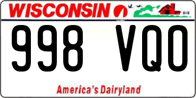 WI license plate 998VQO