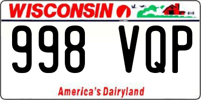 WI license plate 998VQP