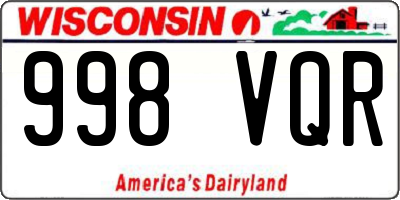 WI license plate 998VQR