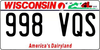 WI license plate 998VQS