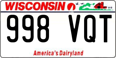 WI license plate 998VQT
