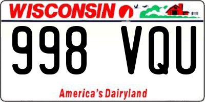 WI license plate 998VQU