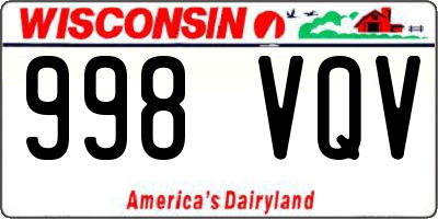 WI license plate 998VQV