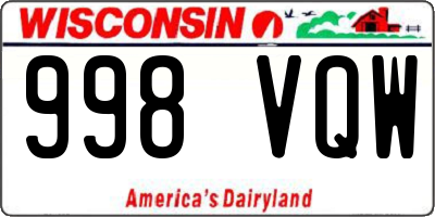 WI license plate 998VQW