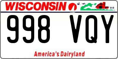 WI license plate 998VQY