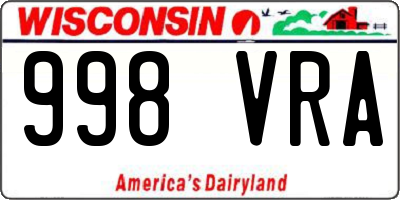 WI license plate 998VRA