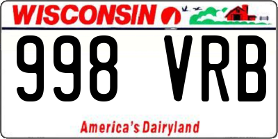 WI license plate 998VRB