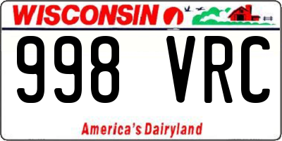 WI license plate 998VRC