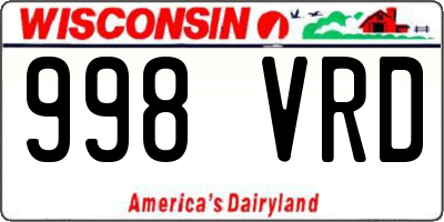 WI license plate 998VRD