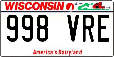 WI license plate 998VRE