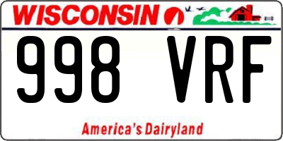 WI license plate 998VRF