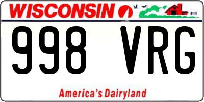 WI license plate 998VRG