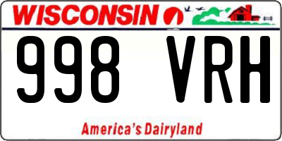 WI license plate 998VRH