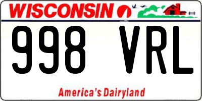 WI license plate 998VRL