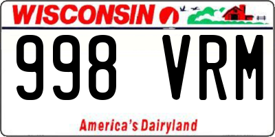 WI license plate 998VRM