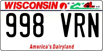WI license plate 998VRN
