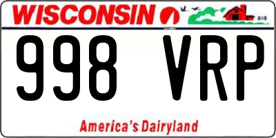 WI license plate 998VRP
