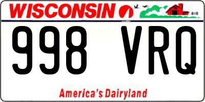 WI license plate 998VRQ