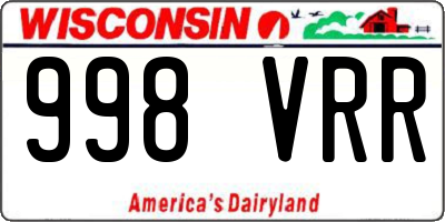 WI license plate 998VRR