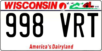 WI license plate 998VRT