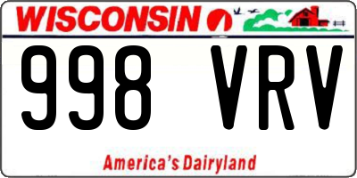 WI license plate 998VRV