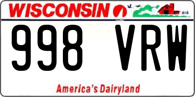 WI license plate 998VRW