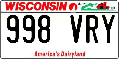 WI license plate 998VRY