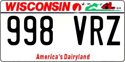 WI license plate 998VRZ
