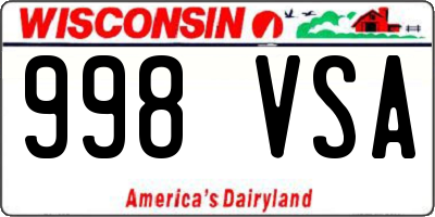 WI license plate 998VSA