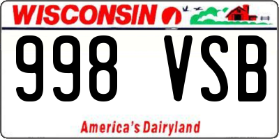 WI license plate 998VSB