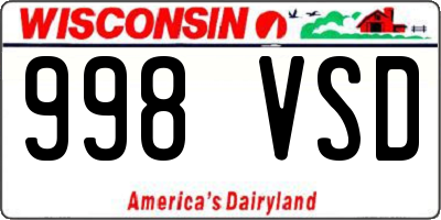 WI license plate 998VSD