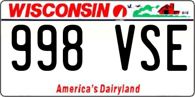 WI license plate 998VSE