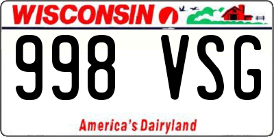 WI license plate 998VSG