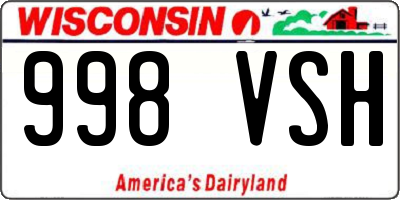 WI license plate 998VSH