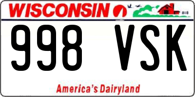 WI license plate 998VSK