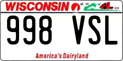 WI license plate 998VSL