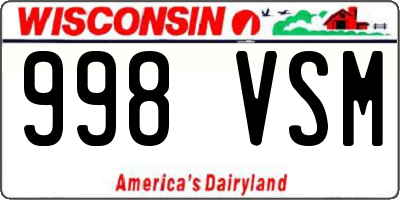 WI license plate 998VSM
