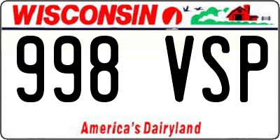 WI license plate 998VSP
