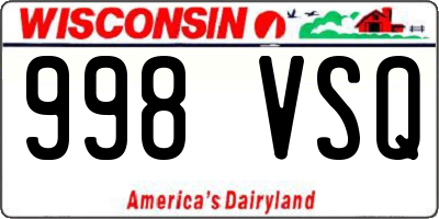 WI license plate 998VSQ