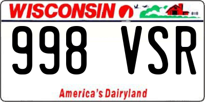 WI license plate 998VSR