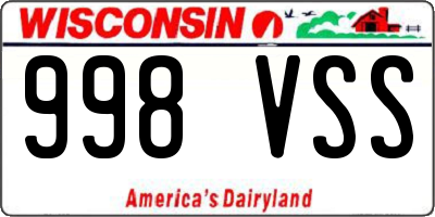 WI license plate 998VSS