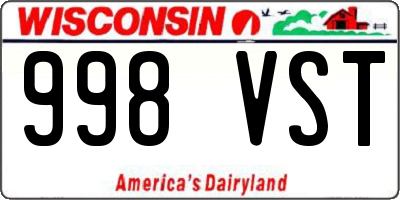 WI license plate 998VST