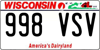 WI license plate 998VSV